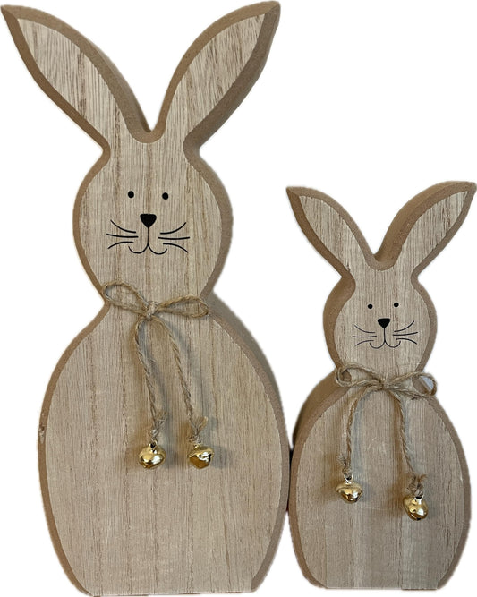 khevga Deko-Hase Osterhase aus Holz 2er Set