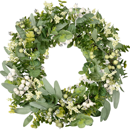 COLORSPEC Eukalyptus-Kranz für die Haustür, 46 cm/18 Zoll grüner Frühlings-Sommer-Kranz